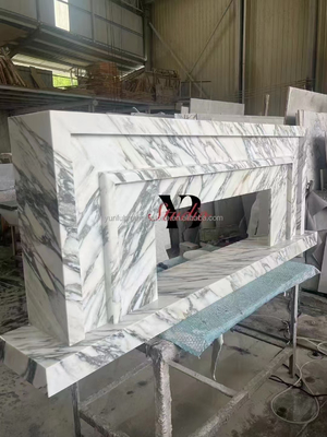 Fuoco di marmo bianco di design moderno per installazione a parete