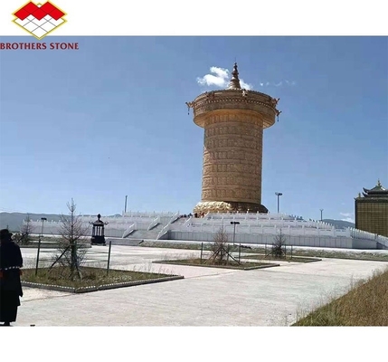Slab di granito bianco tagliato su misura con design moderno e gradini di granito in fiamme