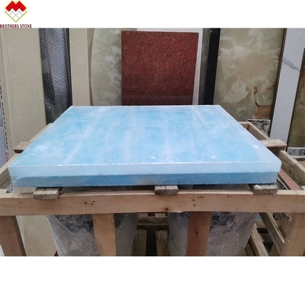 Piastrelle di pietra di onice blu di giada trasparente per pareti e pavimenti
