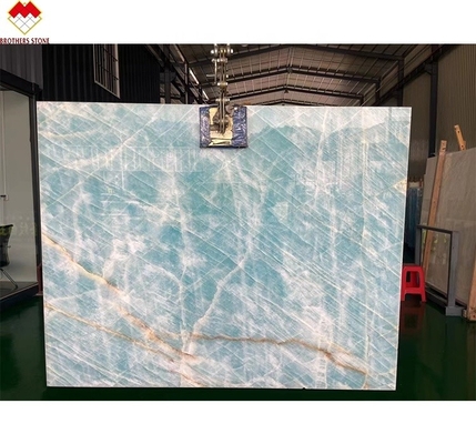 Piastrelle di pietra di onice blu di giada trasparente per pareti e pavimenti