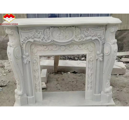 Fuoco interno in stile europeo moderno in marmo naturale su misura stile nordico italiano con camino per soggiorno
