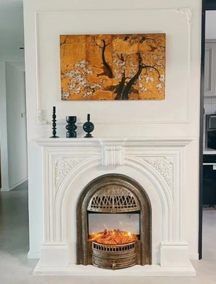 Fuoco interno in stile europeo moderno in marmo naturale su misura stile nordico italiano con camino per soggiorno