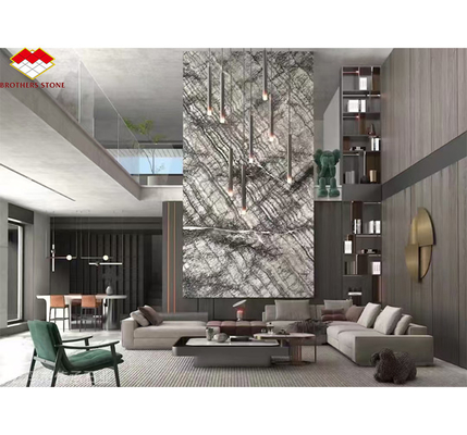 Pietra naturale italiana abete argento nero grigio look marmo tessuto lastra per il pannello di parete di casa