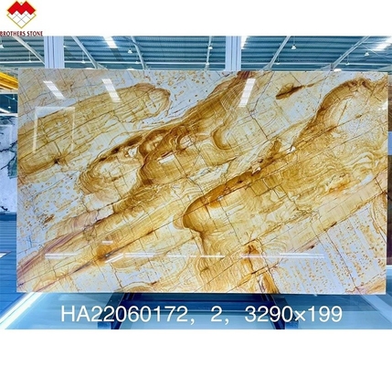 Libro di decorazione interna abbinato miele giallo lastre di marmo onico per sfondo murario