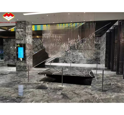 Pietra naturale italiana abete argento nero grigio look marmo tessuto lastra per il pannello di parete di casa