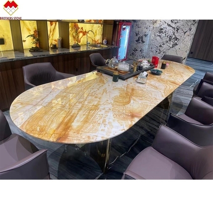 Libro di decorazione interna abbinato miele giallo lastre di marmo onico per sfondo murario