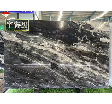 Calcite Marmo Moderno Scala Disegno con lussuoso brasiliano Cosmico Nero Granito Slab
