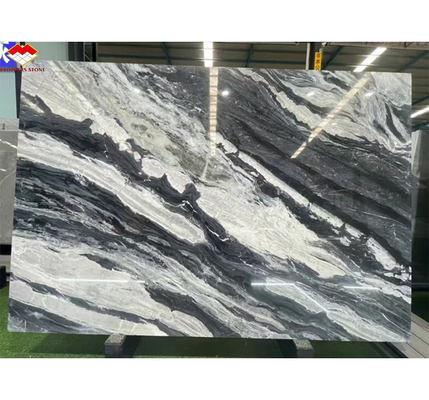 Calcite Marmo Moderno Scala Disegno con lussuoso brasiliano Cosmico Nero Granito Slab