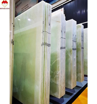 Vendita diretta di lastre translucide di onice verde per bancone standard o di dimensioni personalizzate