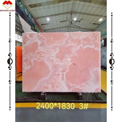 Grandi lastre Onyx Marmo incredibile Bianco rosa Onyx Pietra per pannello di parete e tavola
