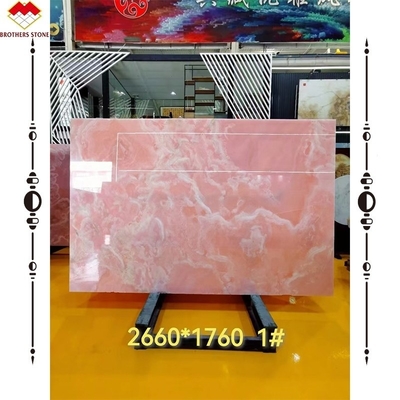 Grandi lastre Onyx Marmo incredibile Bianco rosa Onyx Pietra per pannello di parete e tavola
