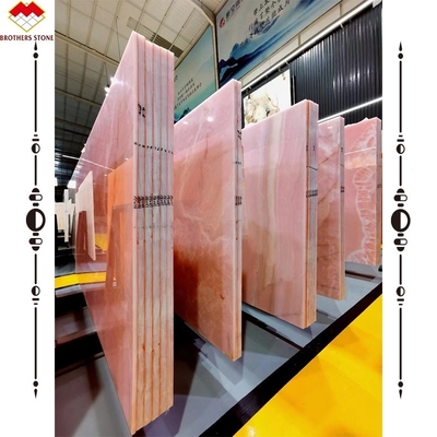 Grandi lastre Onyx Marmo incredibile Bianco rosa Onyx Pietra per pannello di parete e tavola