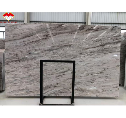 Decorazione degli scalini e dei pavimenti degli hotel Italia Piastrelle di marmo marrone naturale con vena fluviale