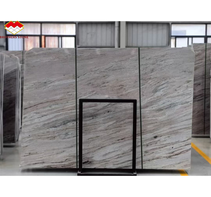 Decorazione degli scalini e dei pavimenti degli hotel Italia Piastrelle di marmo marrone naturale con vena fluviale