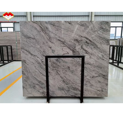 Decorazione degli scalini e dei pavimenti degli hotel Italia Piastrelle di marmo marrone naturale con vena fluviale