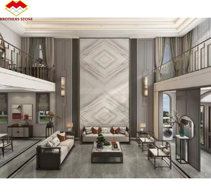 Modello di design alberghiero Moderno pannello TV in marmo bianco per il progetto di ristrutturazione della casa