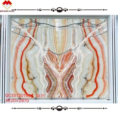 Molti colori Onice rosso lamiera Agata Pietra Sfondo lucidato Parete Giallo Onice Marmo Bene