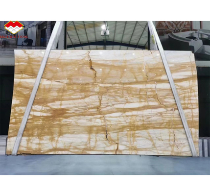 Stile di design moderno Italia Luxury Big Slab Sienna Piastrelle di marmo dorato per pannelli di parete e tavoli dell'hotel