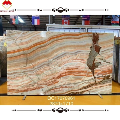 Grandi tavole di libro abbinato multi-colore Onice Agata Pietra per la decorazione interna rivestimento murale