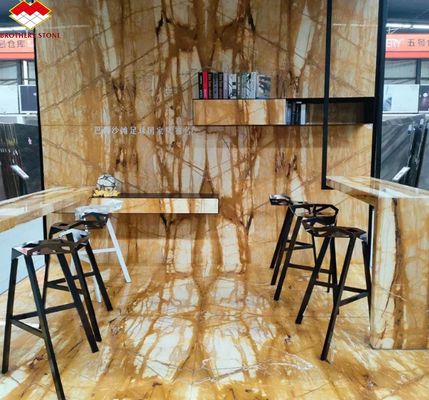 Stile di design moderno Italia Luxury Big Slab Sienna Piastrelle di marmo dorato per pannelli di parete e tavoli dell'hotel