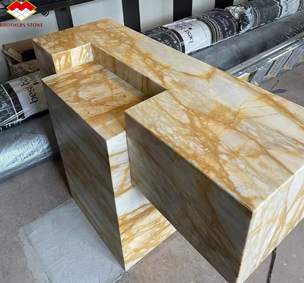 Stile di design moderno Italia Luxury Big Slab Sienna Piastrelle di marmo dorato per pannelli di parete e tavoli dell'hotel