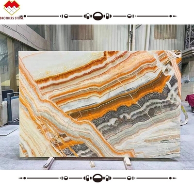 Grandi tavole di libro abbinato multi-colore Onice Agata Pietra per la decorazione interna rivestimento murale