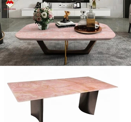 Grandi lastre di pietra rosa onice trasparente rosa sottile rosa giada quarzo per il pavimento della parete della villa