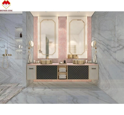Grandi lastre di pietra rosa onice trasparente rosa sottile rosa giada quarzo per il pavimento della parete della villa