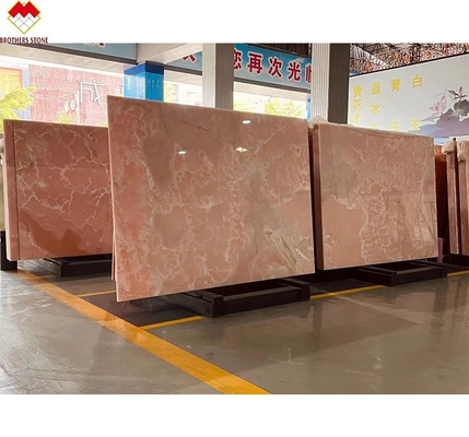 Grandi lastre di pietra rosa onice trasparente rosa sottile rosa giada quarzo per il pavimento della parete della villa