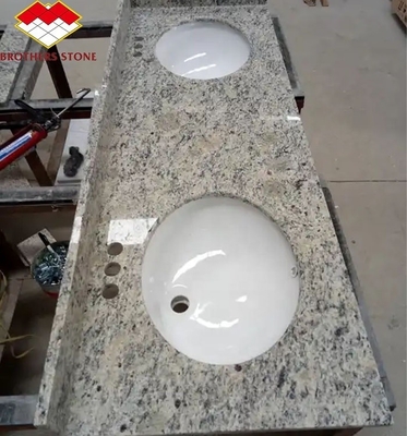 Top in granito tagliato su misura per hotel di lusso bagno vanità lucidato di pietra naturale