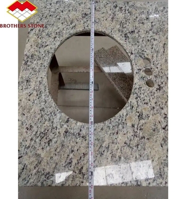 Top in granito tagliato su misura per hotel di lusso bagno vanità lucidato di pietra naturale