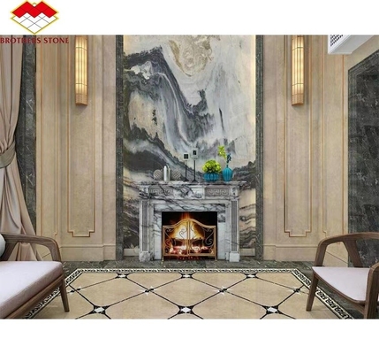Moderno Mini Manifattura Manto Arte Scultura Arcata Francese New York Marmo Interiore profumato Neve prugna camino Circondare