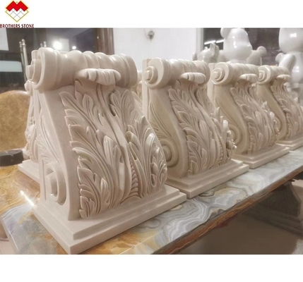 Hotel Beige Crema Marmo Capitale romana di Corinto Colonna di pietra Bracket Corbelli intagliati