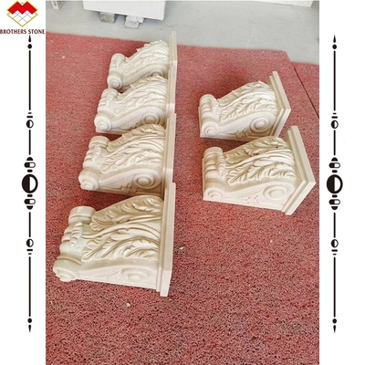 Hotel Beige Crema Marmo Capitale romana di Corinto Colonna di pietra Bracket Corbelli intagliati