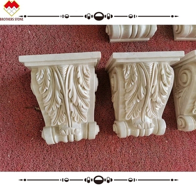 Hotel Beige Crema Marmo Capitale romana di Corinto Colonna di pietra Bracket Corbelli intagliati