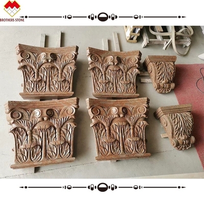 Hotel Beige Crema Marmo Capitale romana di Corinto Colonna di pietra Bracket Corbelli intagliati
