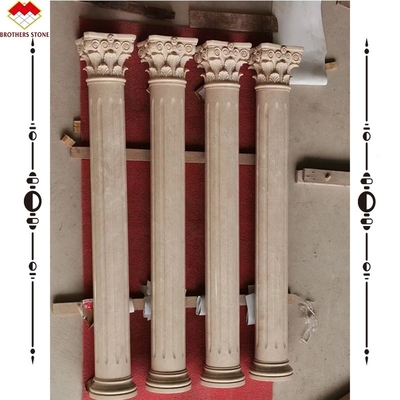 Hotel Solid Beige Cream Stone Colonna di marmo romana Disegno di scultura per la costruzione