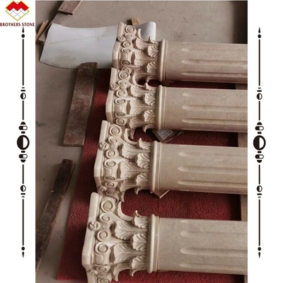 Hotel Solid Beige Cream Stone Colonna di marmo romana Disegno di scultura per la costruzione