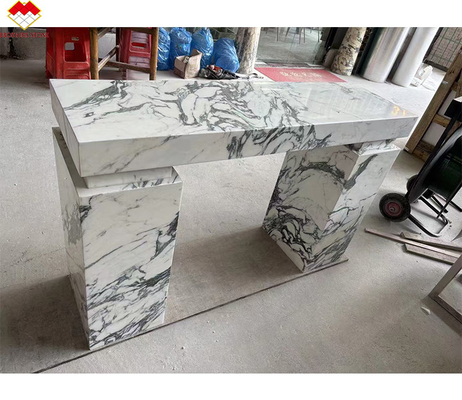Luxury Moderno Indoor Hallway rettangolare Console di ingresso Tavolo Marmo Polacco Italia Arabescato Marmo Piano di supporto Marmo