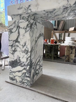 Luxury Moderno Indoor Hallway rettangolare Console di ingresso Tavolo Marmo Polacco Italia Arabescato Marmo Piano di supporto Marmo