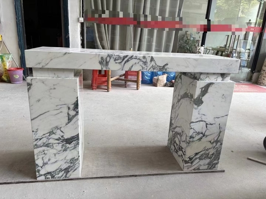 Luxury Moderno Indoor Hallway rettangolare Console di ingresso Tavolo Marmo Polacco Italia Arabescato Marmo Piano di supporto Marmo