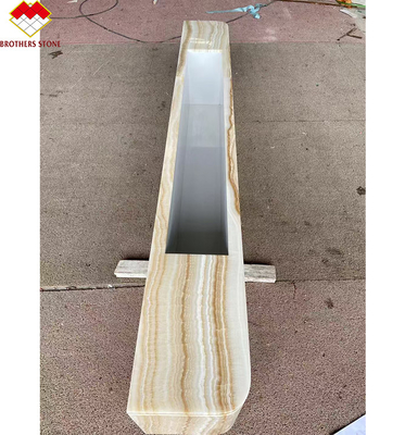 Tavolo da TV in marmo bianco Onyx personalizzato Tavolo da TV in legno con vene di legno bianco Mobili eleganti per il soggiorno