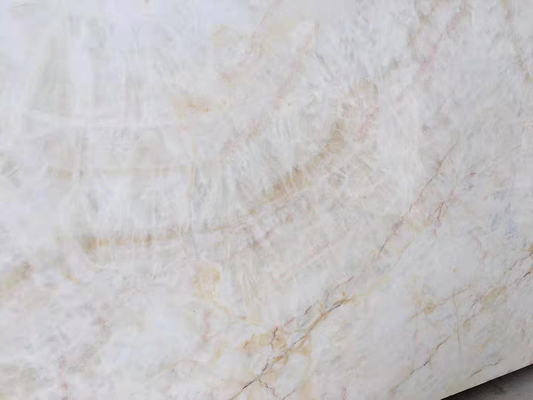 Il marmo di onyx bianco dell'OEM con Brown cachi venato la lastra delle mattonelle/lastra di marmo del controsoffitto
