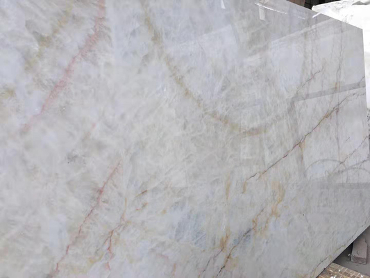 Il marmo di onyx bianco dell'OEM con Brown cachi venato la lastra delle mattonelle/lastra di marmo del controsoffitto