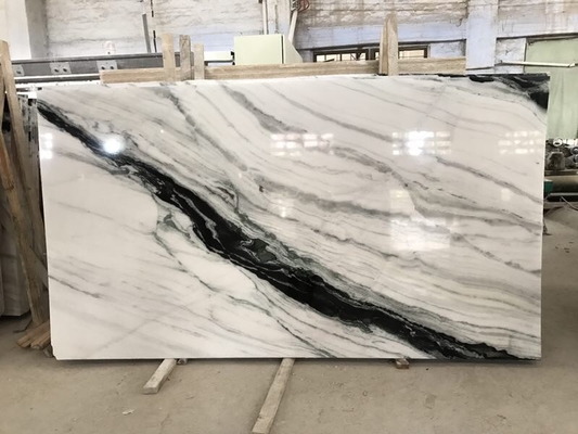Pietra naturale di Wave della pavimentazione del panda della Cina del contatore della cucina del marmo della pietra del nero bianco della lastra