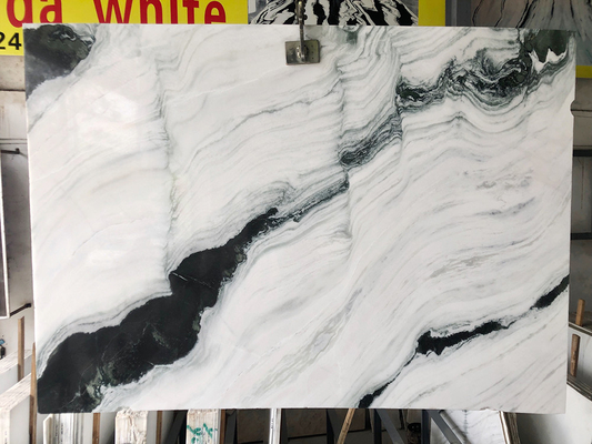 Pietra naturale di Wave della pavimentazione del panda della Cina del contatore della cucina del marmo della pietra del nero bianco della lastra