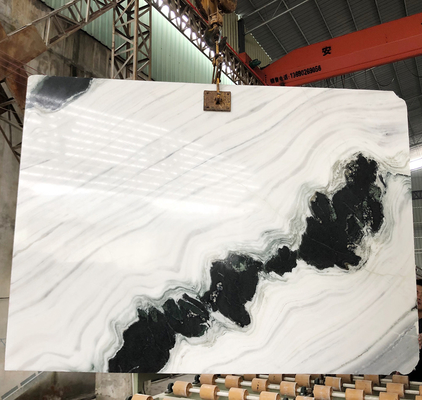 Pietra naturale di Wave della pavimentazione del panda della Cina del contatore della cucina del marmo della pietra del nero bianco della lastra