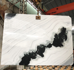 Pavimento di marmo bianco smerigliatrice parete di marmo lucidato del blocchetto della pietra delle mattonelle delle lastre del nero esotico del panda delle cime della cucina