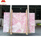 Pannello di parete retroilluminato del marmo di onyx di era glaciale Crystal Pink Onyx Countertop traslucido