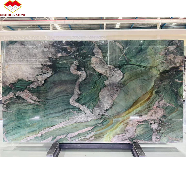 Moderno pavimento di marmo di calcite Bata Smeraldo Verde Quartzite lastra per pannello di parete dell'hotel